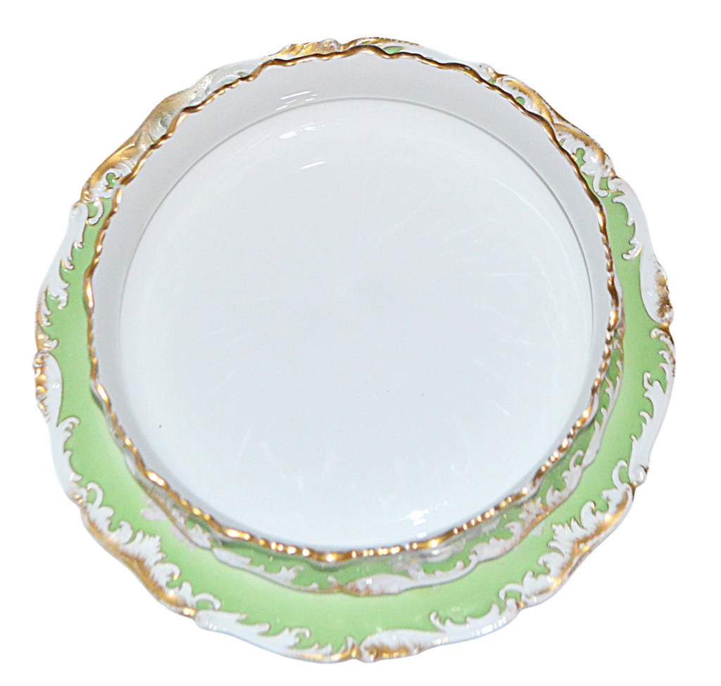 LIMOGES French Porcelain Center Serving Dish Pudding Bowl & Under Plate