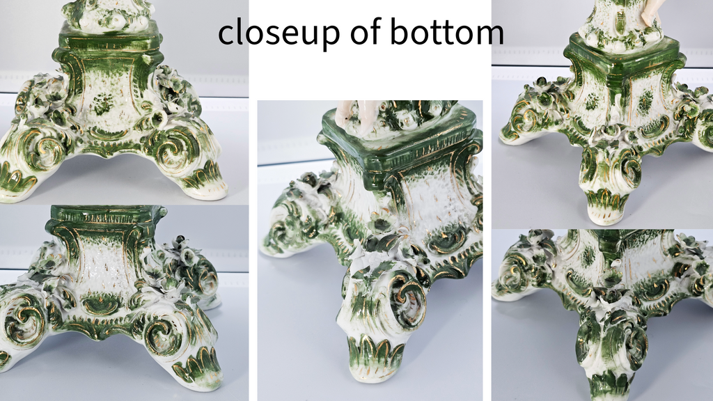 German Porcelain 19th Century Dresden Cherub Kerosene Oil Lamp Base