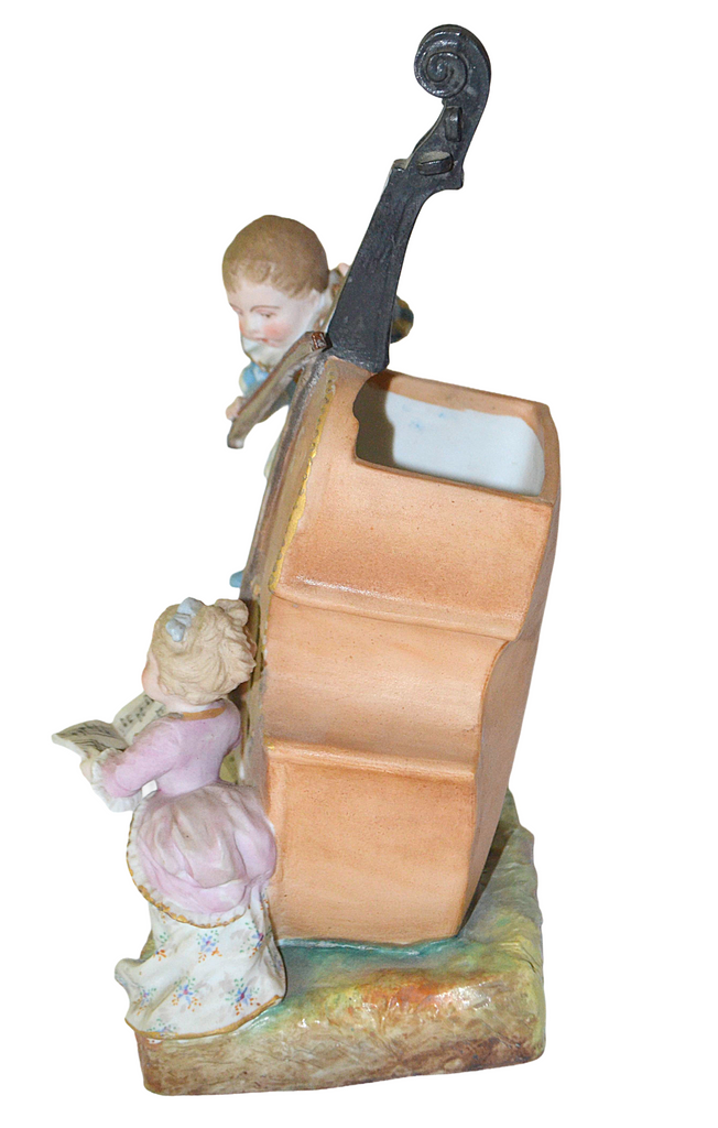 Antique French Paris Sevres Samson Porcelain Figurine Children w/ Cello