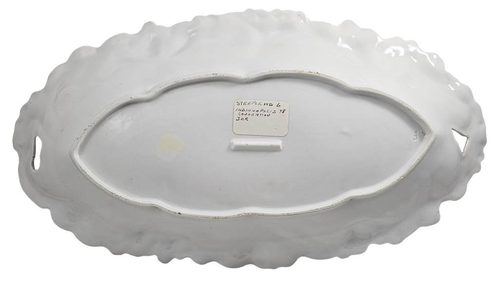 RS Prussia German Porcelain Double Handle Tray Carnation Mold 28