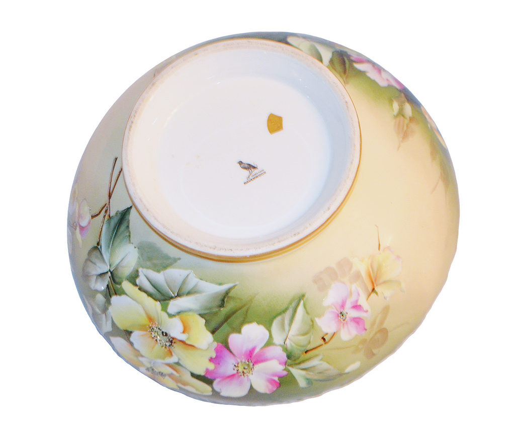 Limoges Punch Bowl Ravenwood Studios Sinclaire Hand Painted Primrose