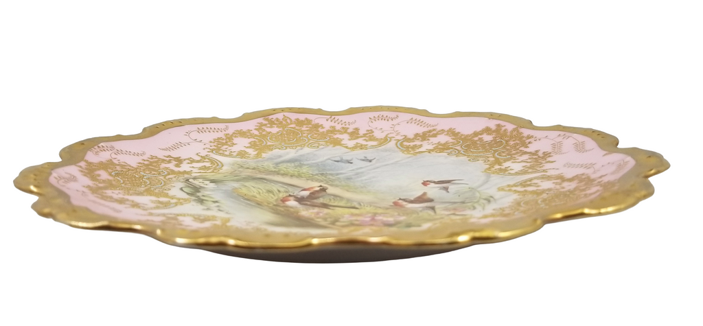 Limoges Coiffe Blakeman French Porcelain Robin Birds Landscape Plate Artist Gols