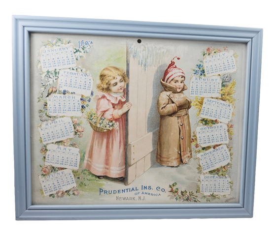 Victorian Prudential Insurance 1897 Framed Children Calendar