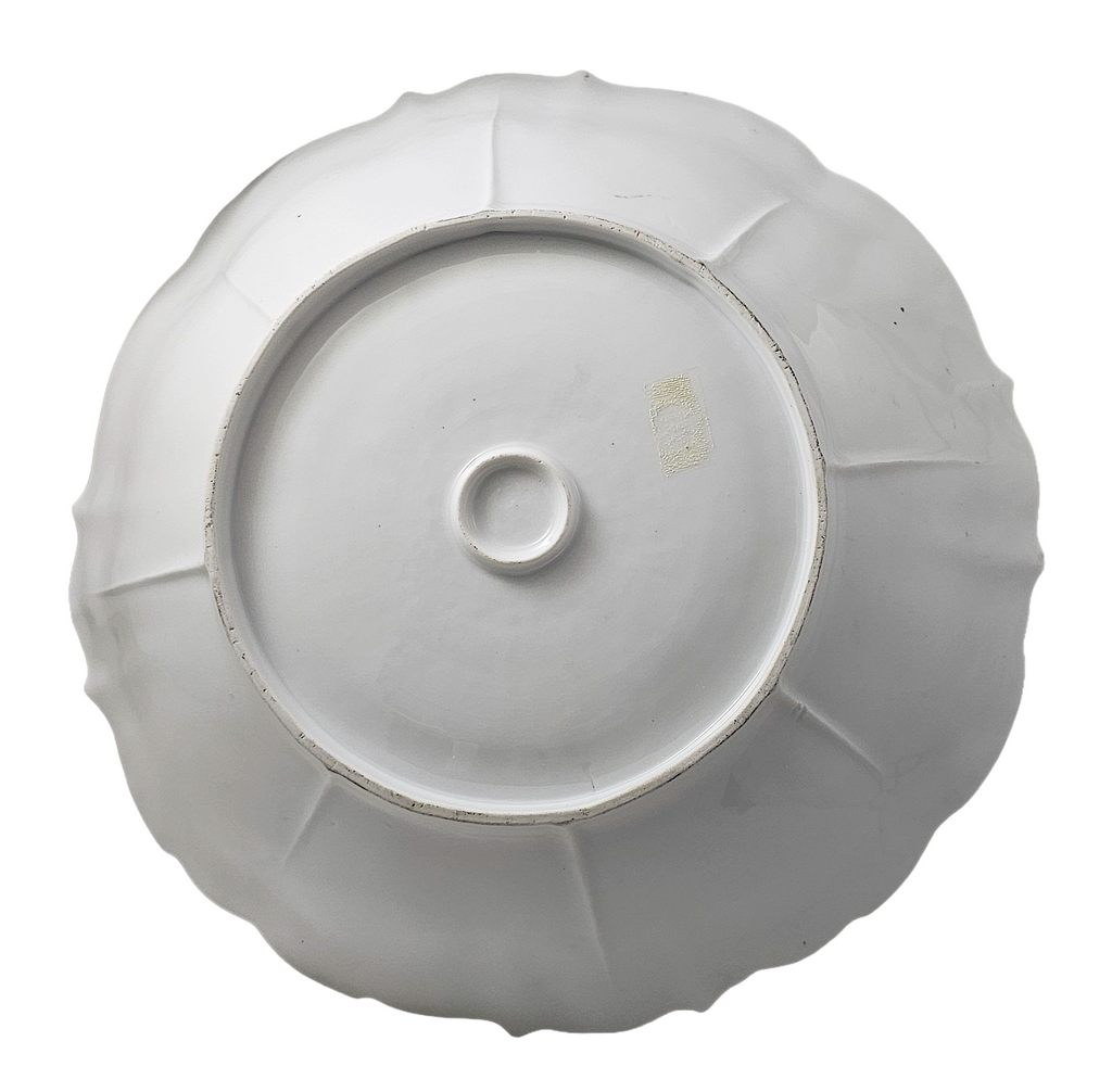 RS Prussia Porcelain Bowl Teal Rim Mold 32 Floral Pattern