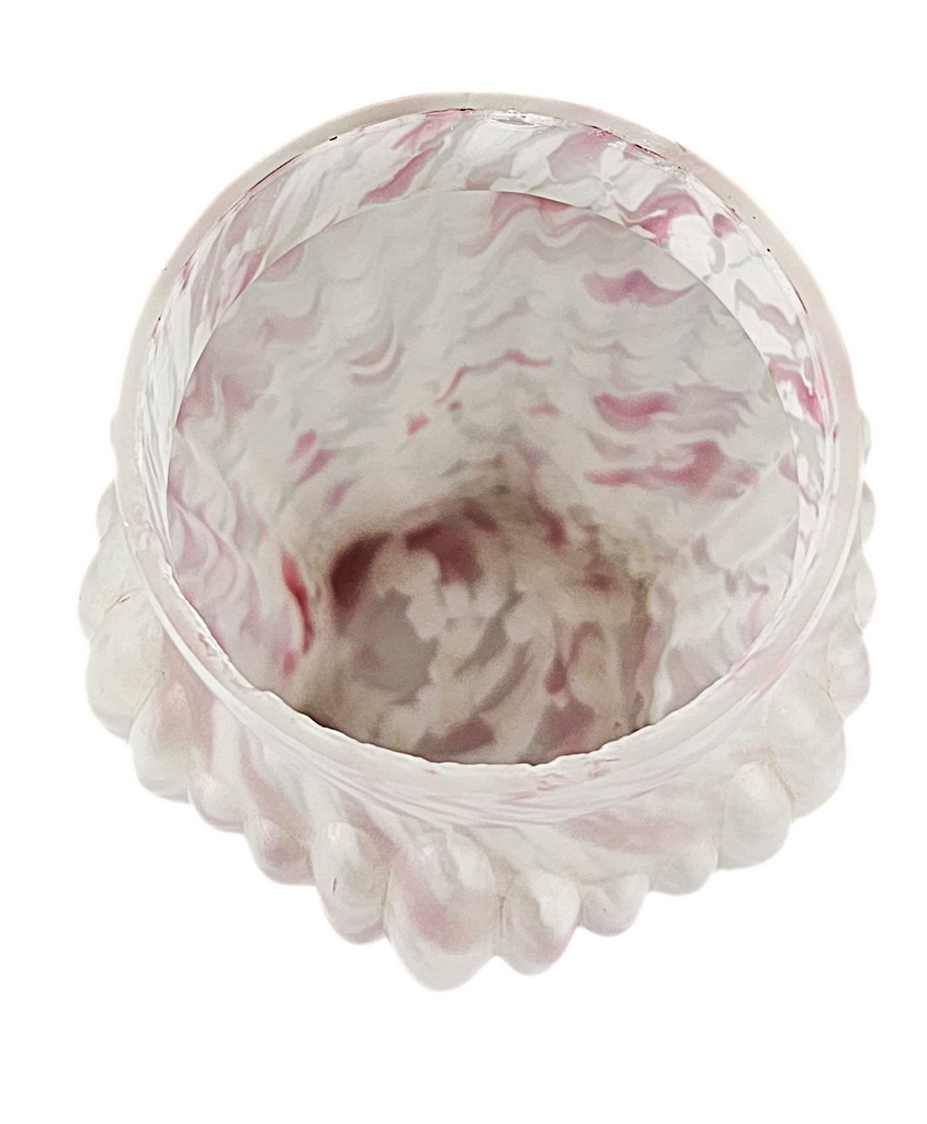 Northwood Pink Opalescent Spatter Glass Spooner Vase Pillar Ribbed