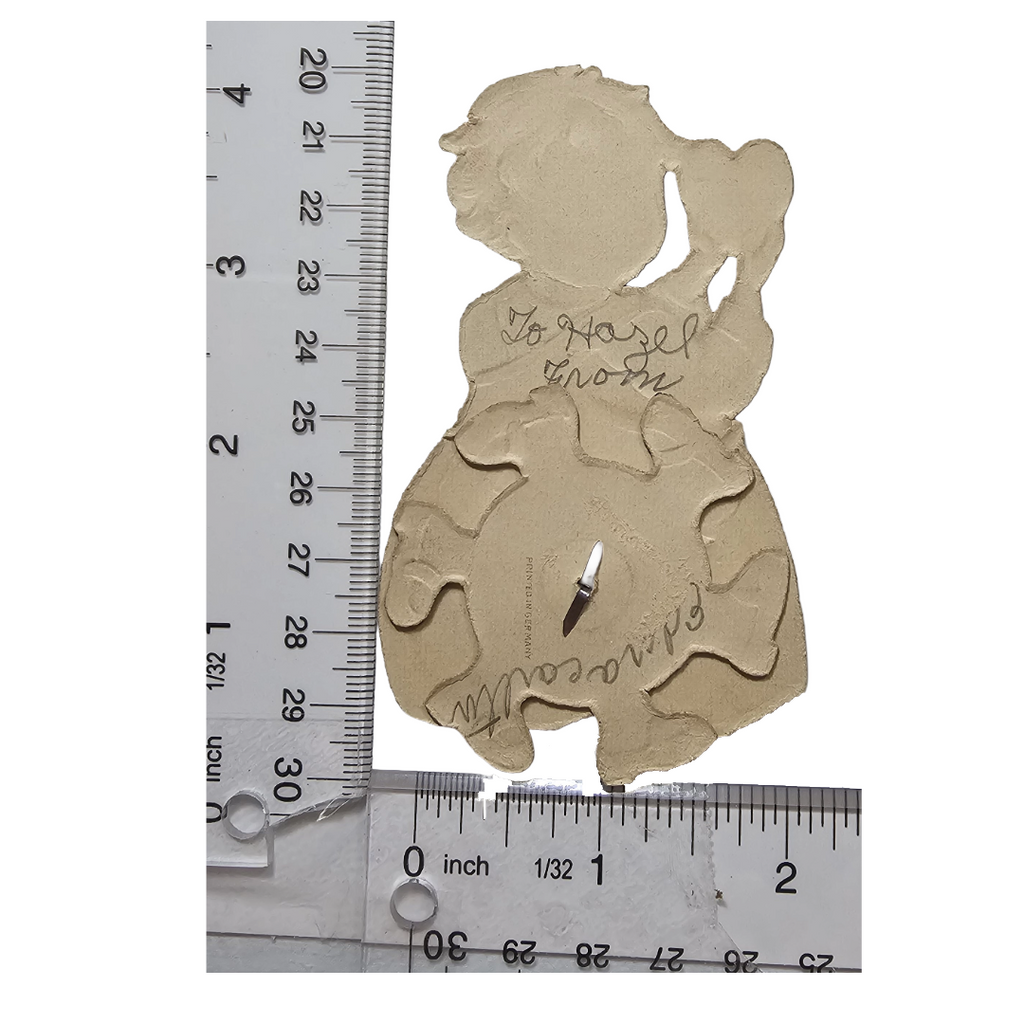 Vintage Die Cut Mechanical Valentine Card Little Girl with Heart Chloe Preston