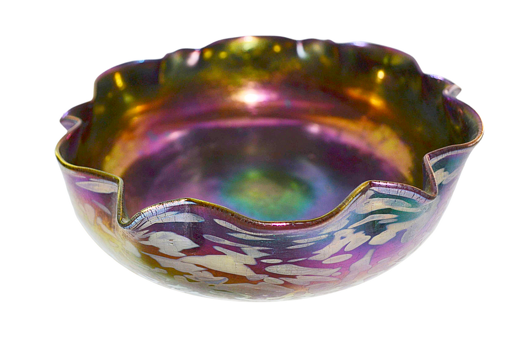 LOETZ Amethyst Papillon Bohemian Art Glass Bowl