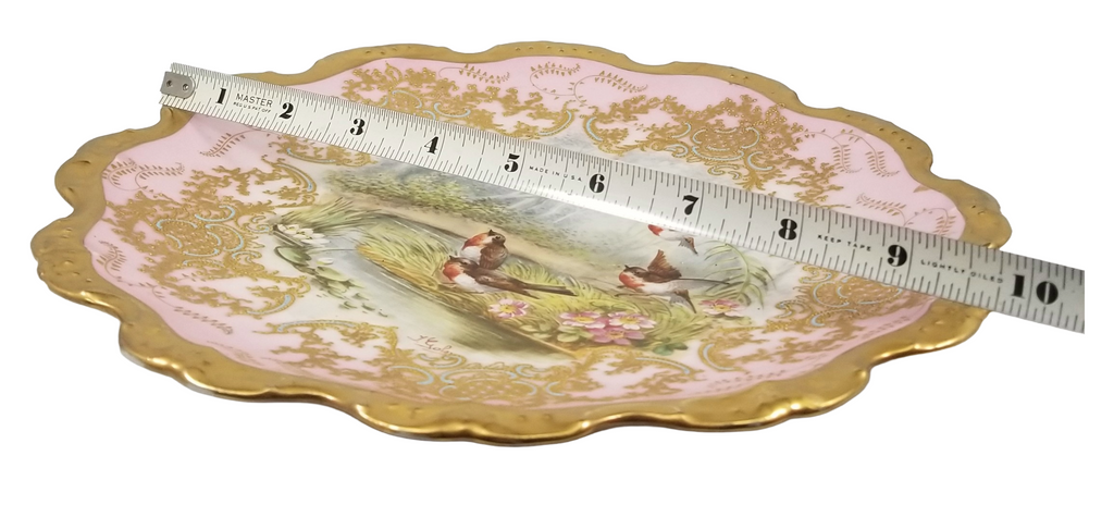 Limoges Coiffe Blakeman French Porcelain Robin Birds Landscape Plate Artist Gols