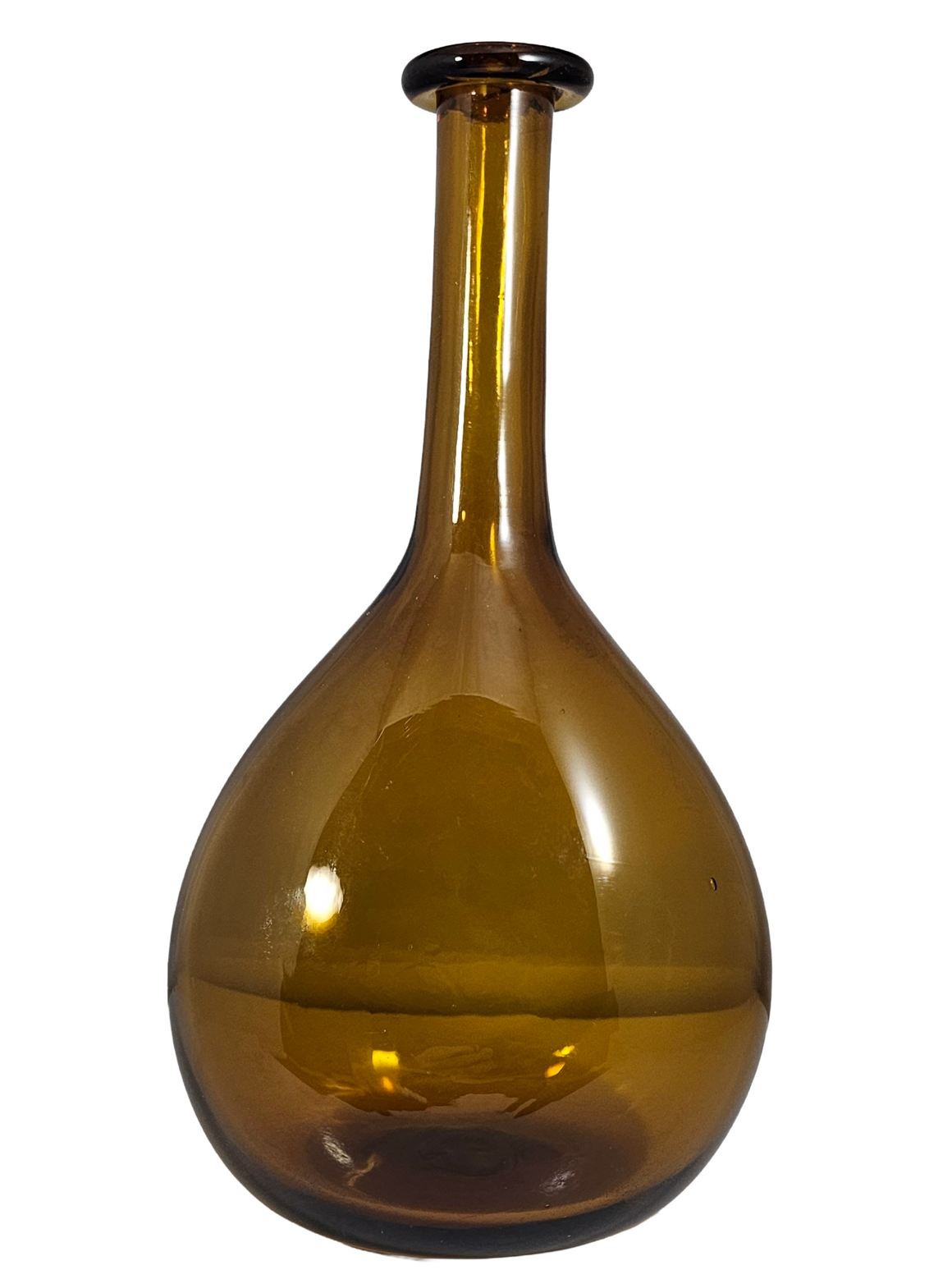 Mid Century MCM Blenko Williamsburg CW 12 Amber Glass Decanter Wine Bottle Vase