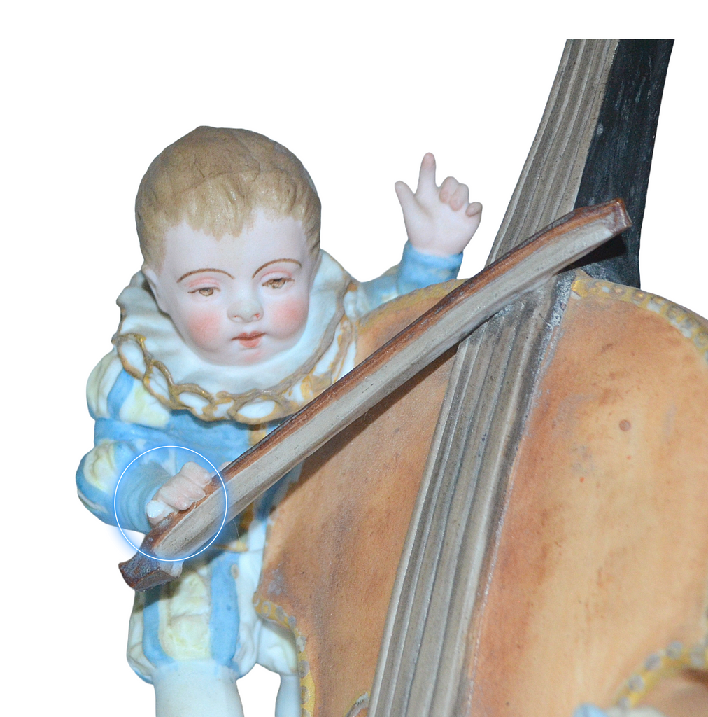 Antique French Paris Sevres Samson Porcelain Figurine Children w/ Cello