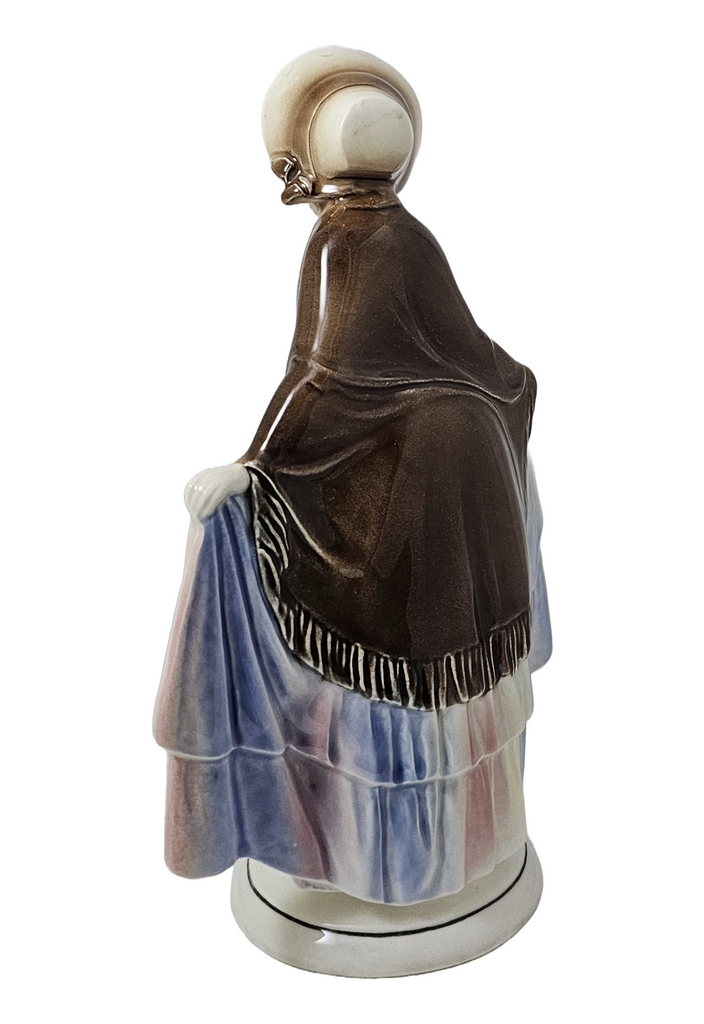 Hertwig German Porcelain Figurine Woman in Shawl & Bonnet