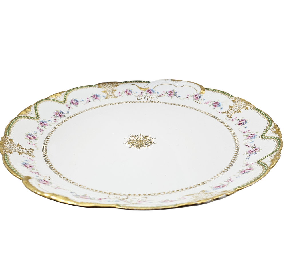 Limoges Porcelain Haviland Floral Gold Charger Plate