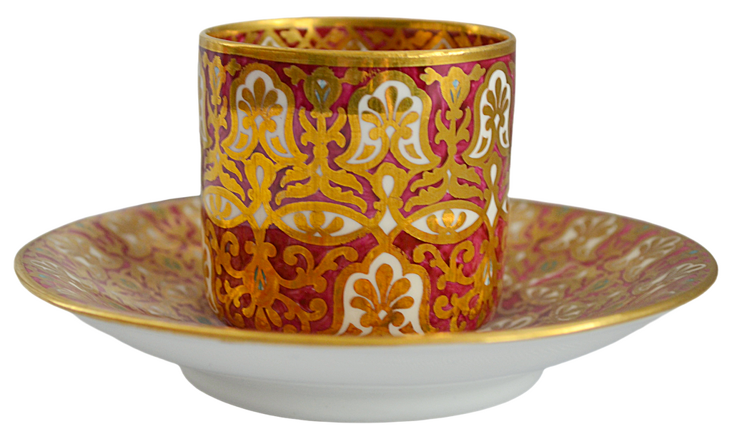 Antique English Porcelain 19th Century Copeland Demitasse Cup & Saucer