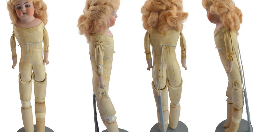 Antique German Porcelain Bisque Doll Kley Hahn 20" Tall