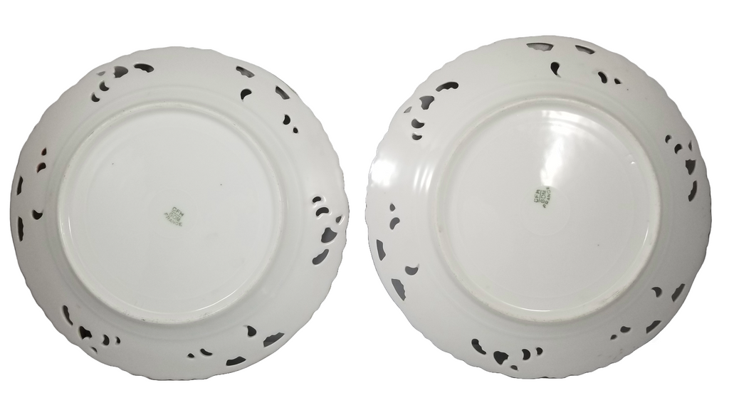 Limoges Porcelain HP Haviland Gerard  AS 6 PC Pierced Grapes Fruit Plate Set