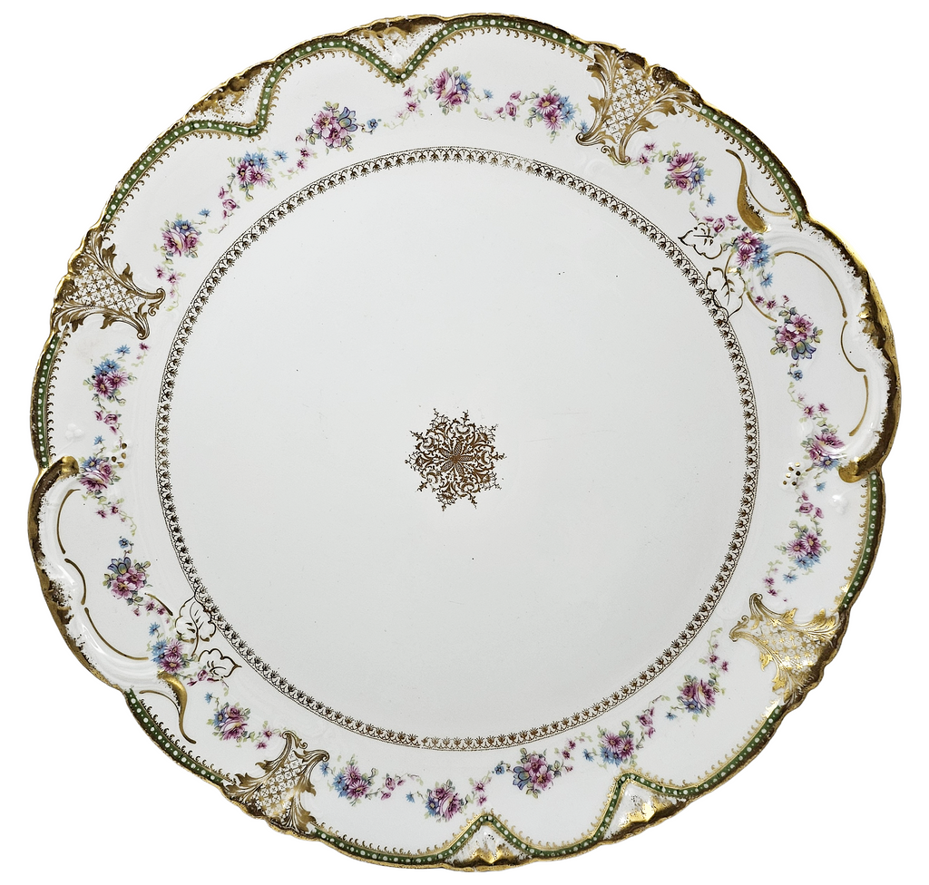 Limoges Porcelain Haviland Floral Gold Charger Plate