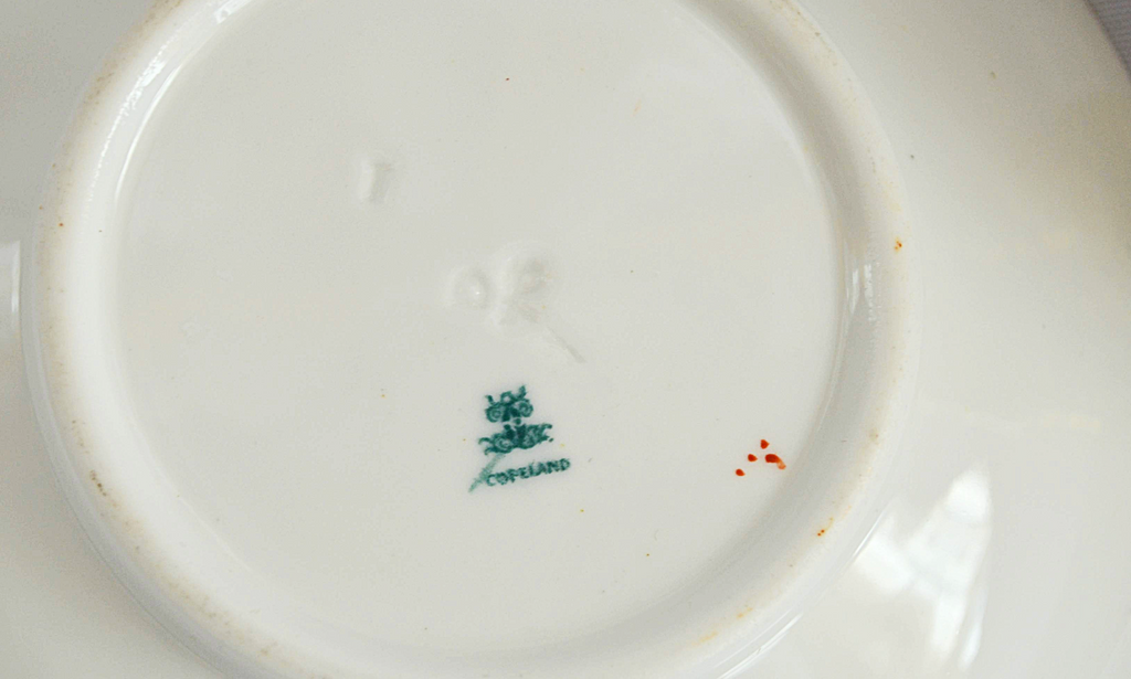 Antique English Porcelain 19th Century Copeland Demitasse Cup & Saucer