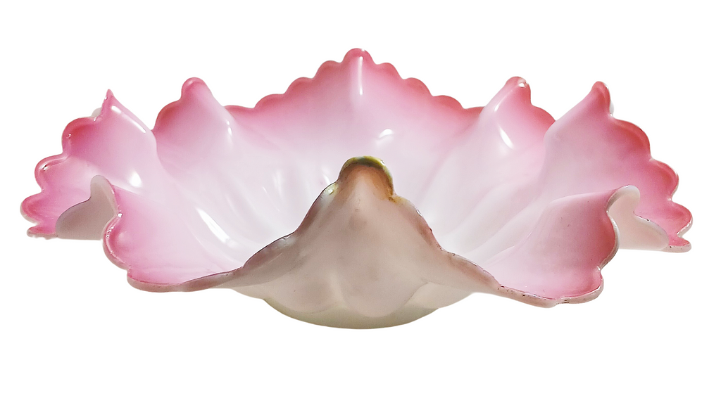 Mt Washington Cranberry Pink Opalescent Cased Glass Bride's Bowl