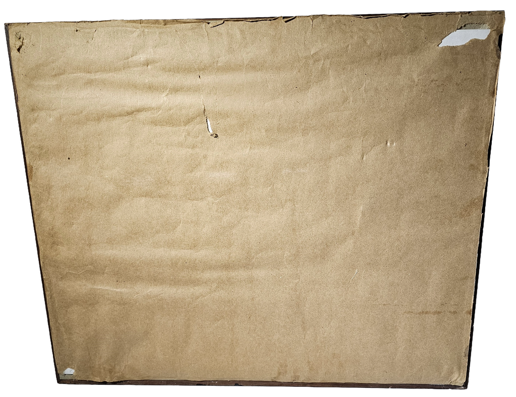 Framed Mid Century MCM Vintage Christmas Card Collage Puzzle Art