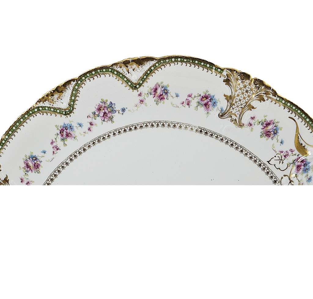 Limoges Porcelain Haviland Floral Gold Charger Plate