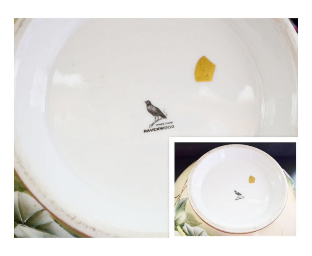 Limoges Punch Bowl Ravenwood Studios Sinclaire Hand Painted Primrose