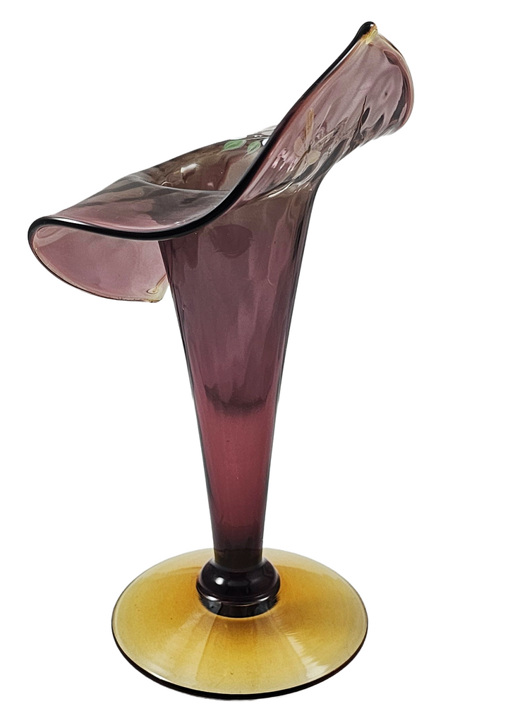 Pairpoint JIP Jack in Pulpit Vase Amethyst Topaz Hand Painted Flowers