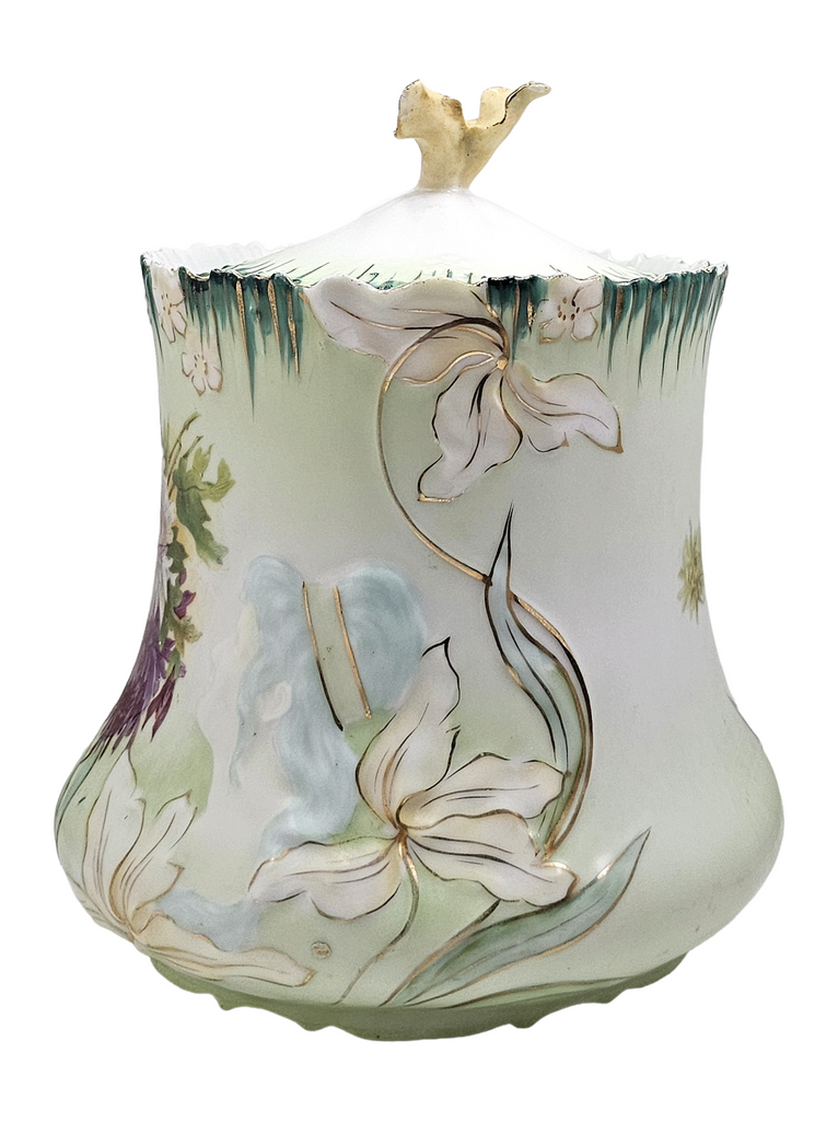 RS Prussia Porcelain Art Nouveau Double Hidden Image Cracker Jar