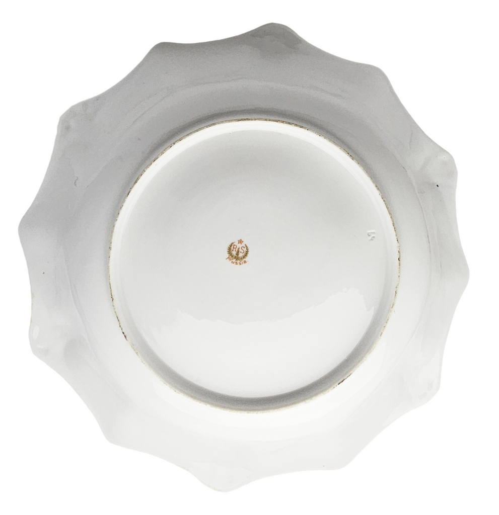 RS Prussia Bowl German Porcelain Mold 83 Gold with Roses