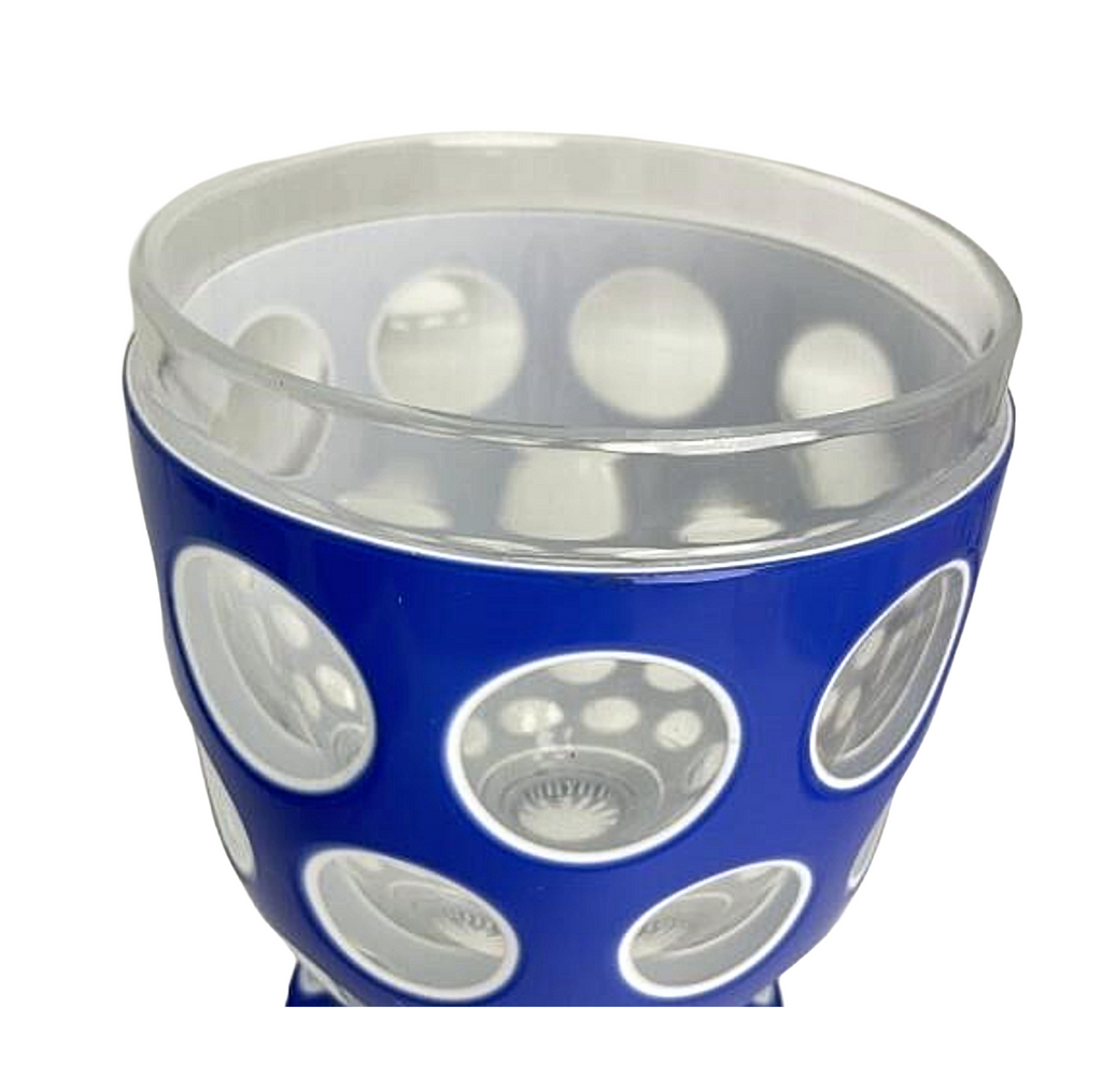 Bohemian Glass Biedermeier Cobalt White Double Overlay Tumbler