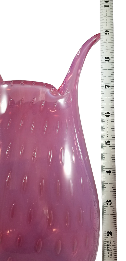MCM Fratelli Toso Murano Opalescent Pink Bullicante Italian Art Glass Vase