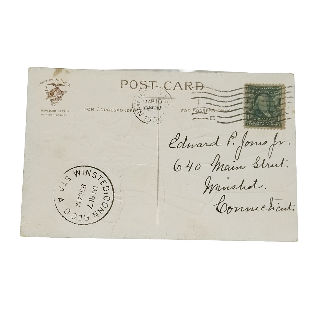 Vintage Saint Patrick's Day Postcard Clapsaddle Man In Green Tipping Hat