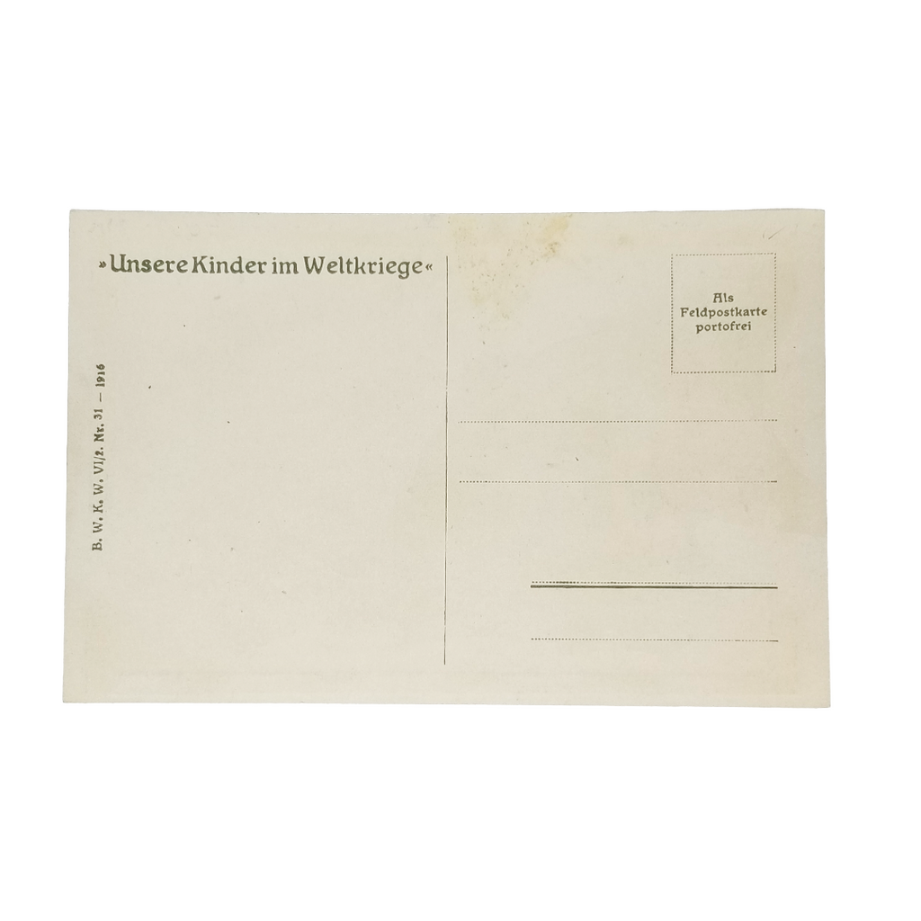 Vintage Artist Signed WWI Propaganda Marianne Steinberger Children Playing War Games