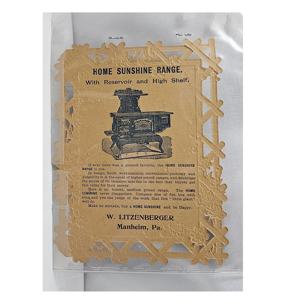 Antique 1800s Advertising Calendar Sunshine Stoves Winter Scene in Woods