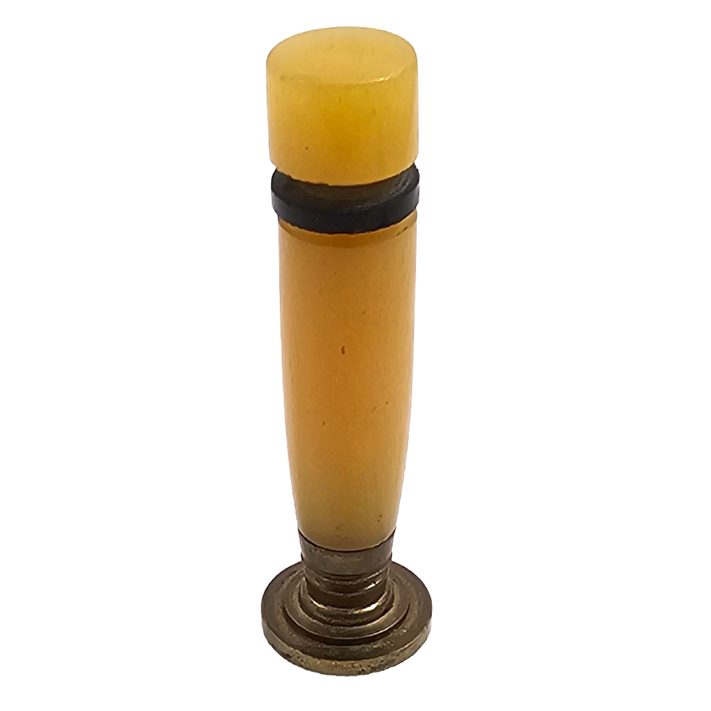Vintage Art Deco Bakelite Wax Seal Stamp | Monogrammed Butterscotch Desk Accessory