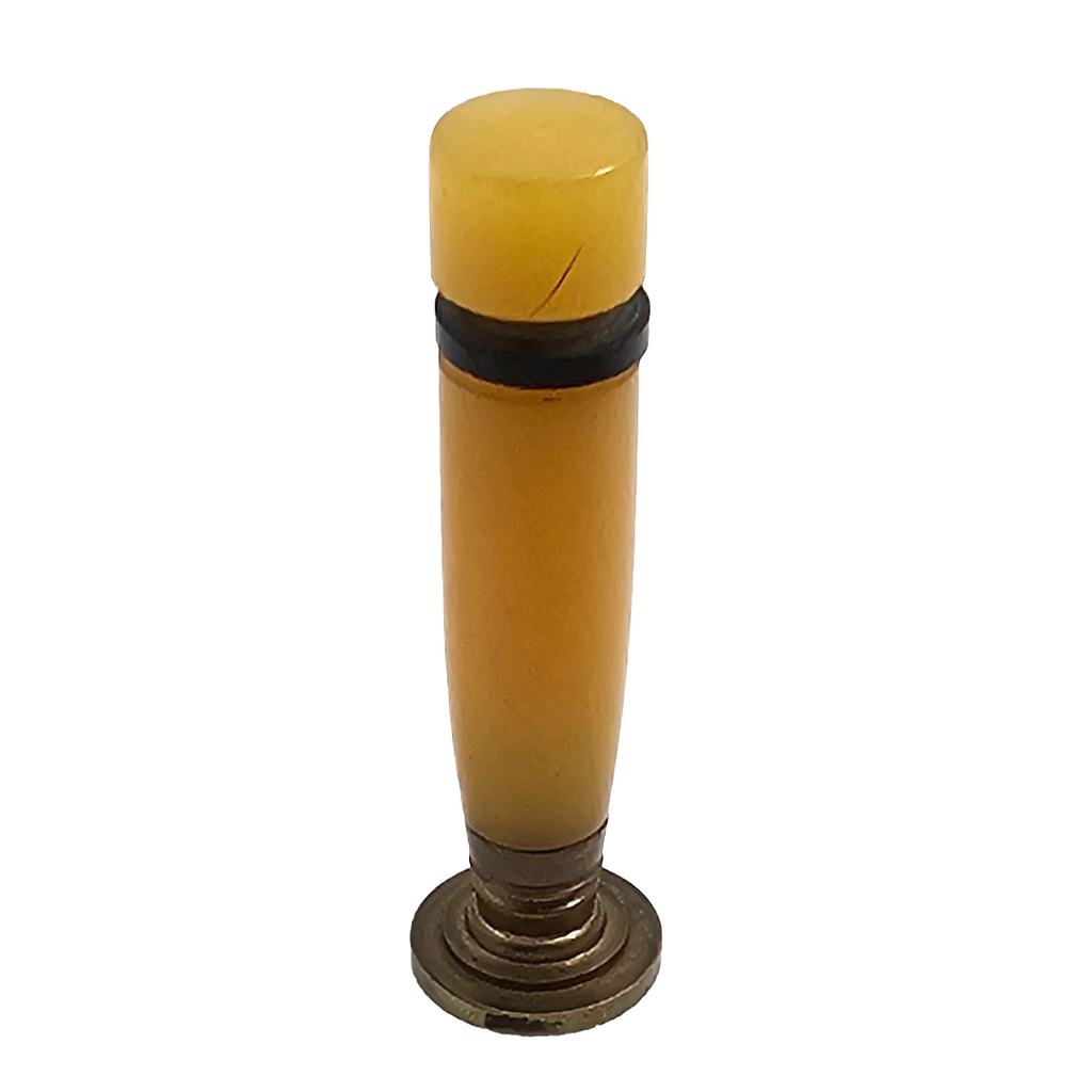 Vintage Art Deco Bakelite Wax Seal Stamp | Monogrammed Butterscotch Desk Accessory
