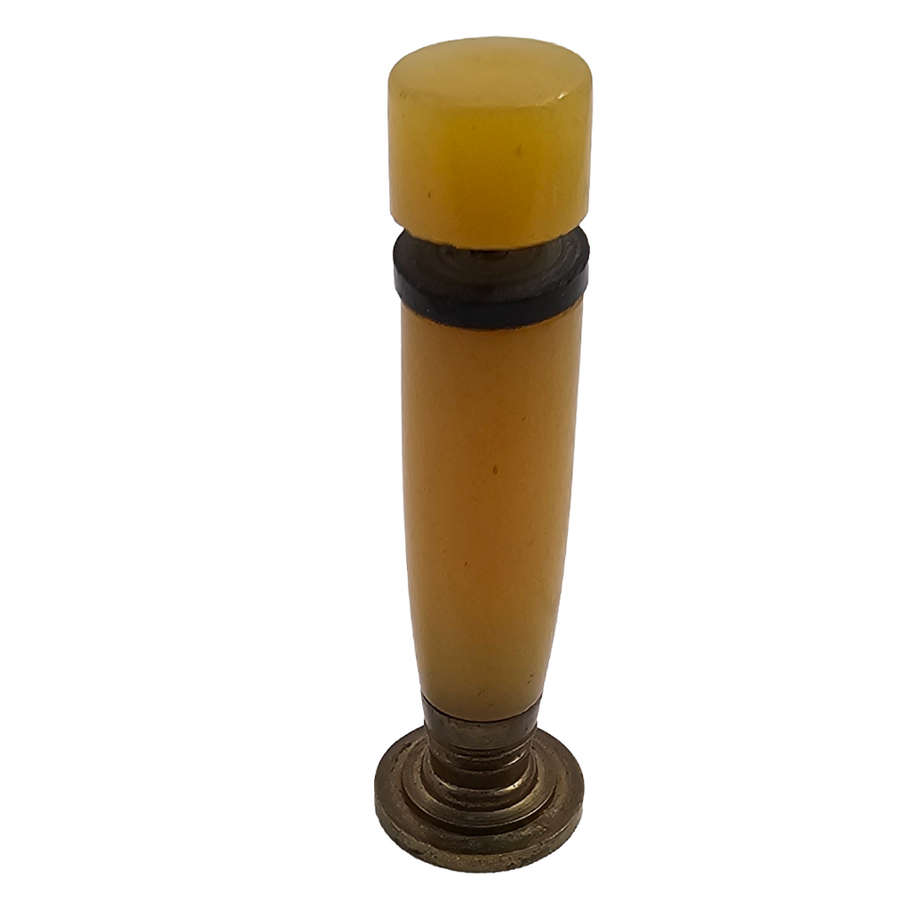 Vintage Art Deco Bakelite Wax Seal Stamp | Monogrammed Butterscotch Desk Accessory