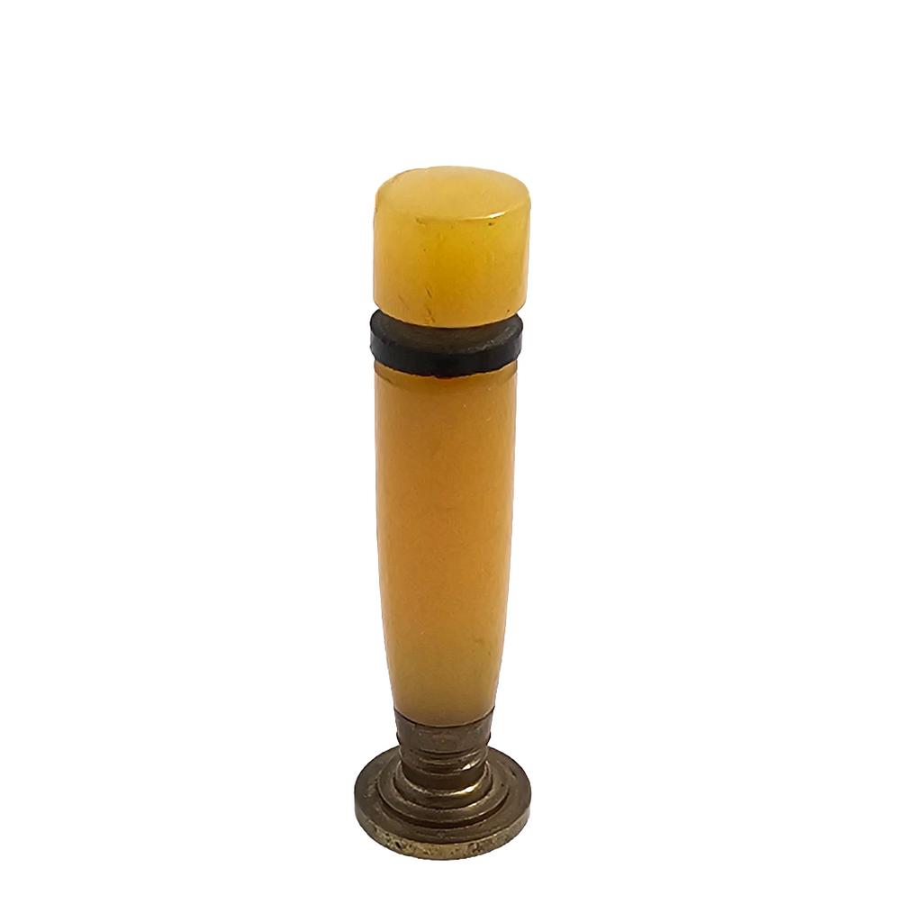 Vintage Art Deco Bakelite Wax Seal Stamp | Monogrammed Butterscotch Desk Accessory