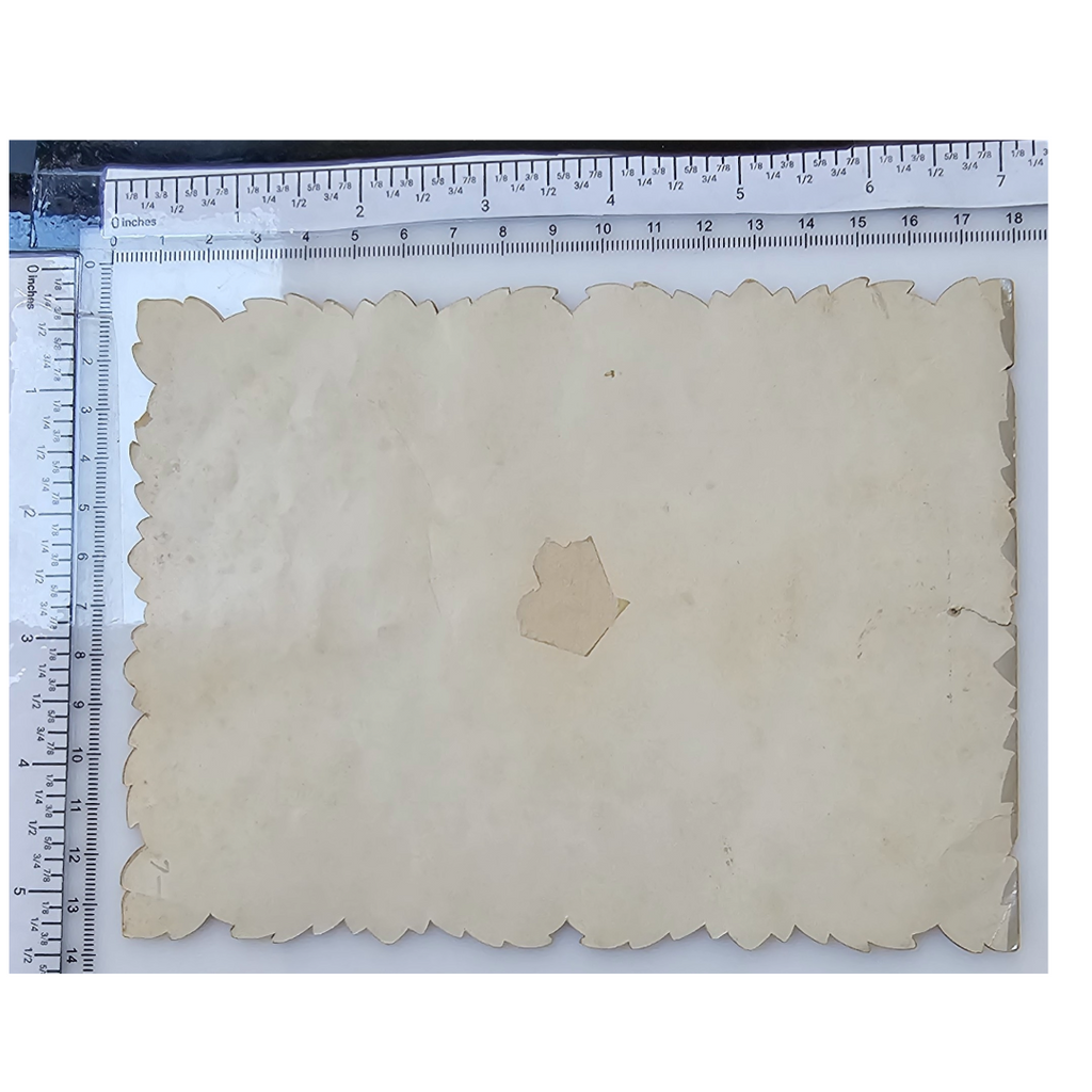 Antique German Die Cut Embossed Silver Foil Valentine's Card Children & Flowers