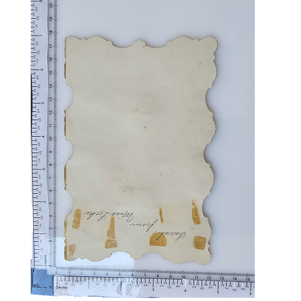 Antique German Die Cut Embossed Gold Foil Valentine's Card Boucher Caged Doves