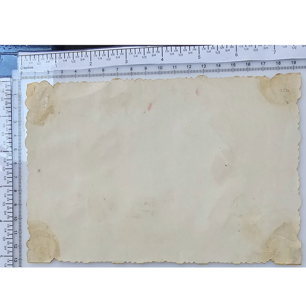 Antique German Die Cut Embossed Silver Foil Valentine's Card Children w/ Flowers