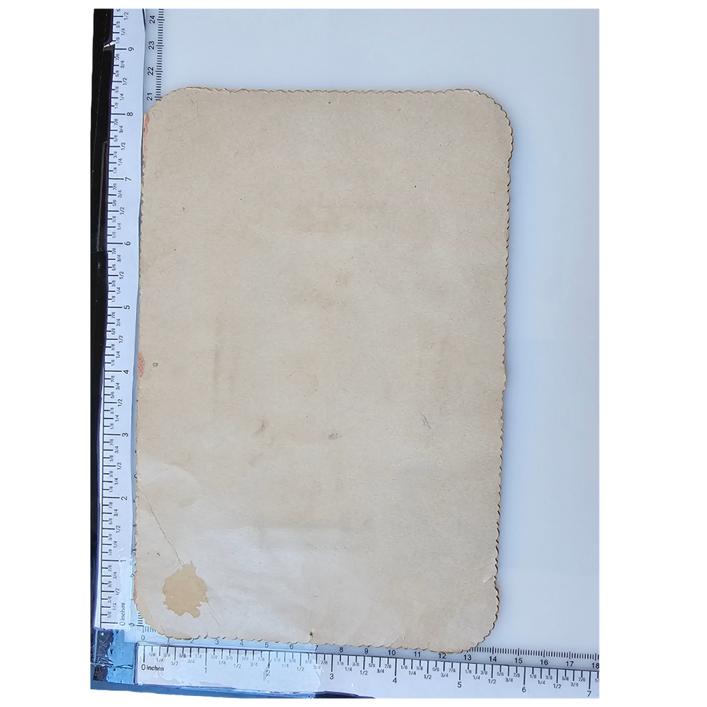 Antique German Die Cut Embossed Silver Foil Valentine's Card Young Girl & Flowers