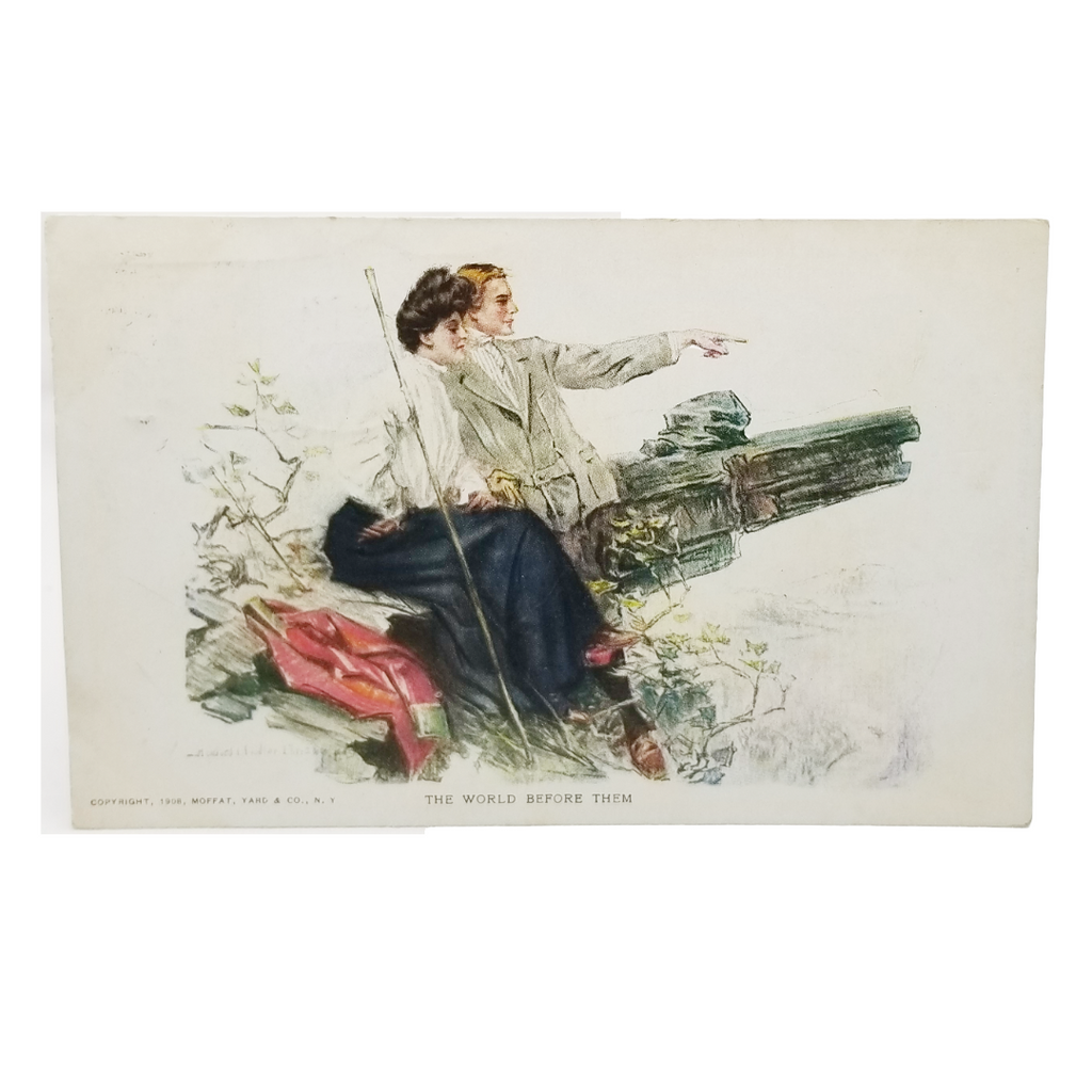 Romantic Postcard Edwardian Couple The World Before Them Artist Christy