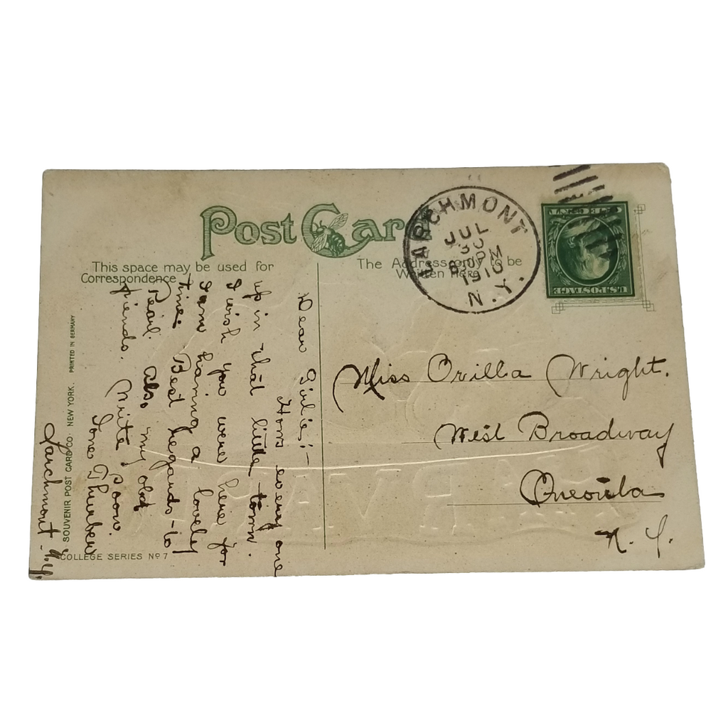 Romantic Postcard Edwardian Couple Harvard College Series Artist Earl Christy