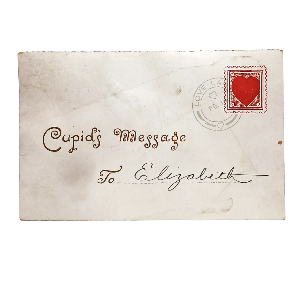 Valentine Postcard Fold Out Honeycomb Die Cut Cupid's Message