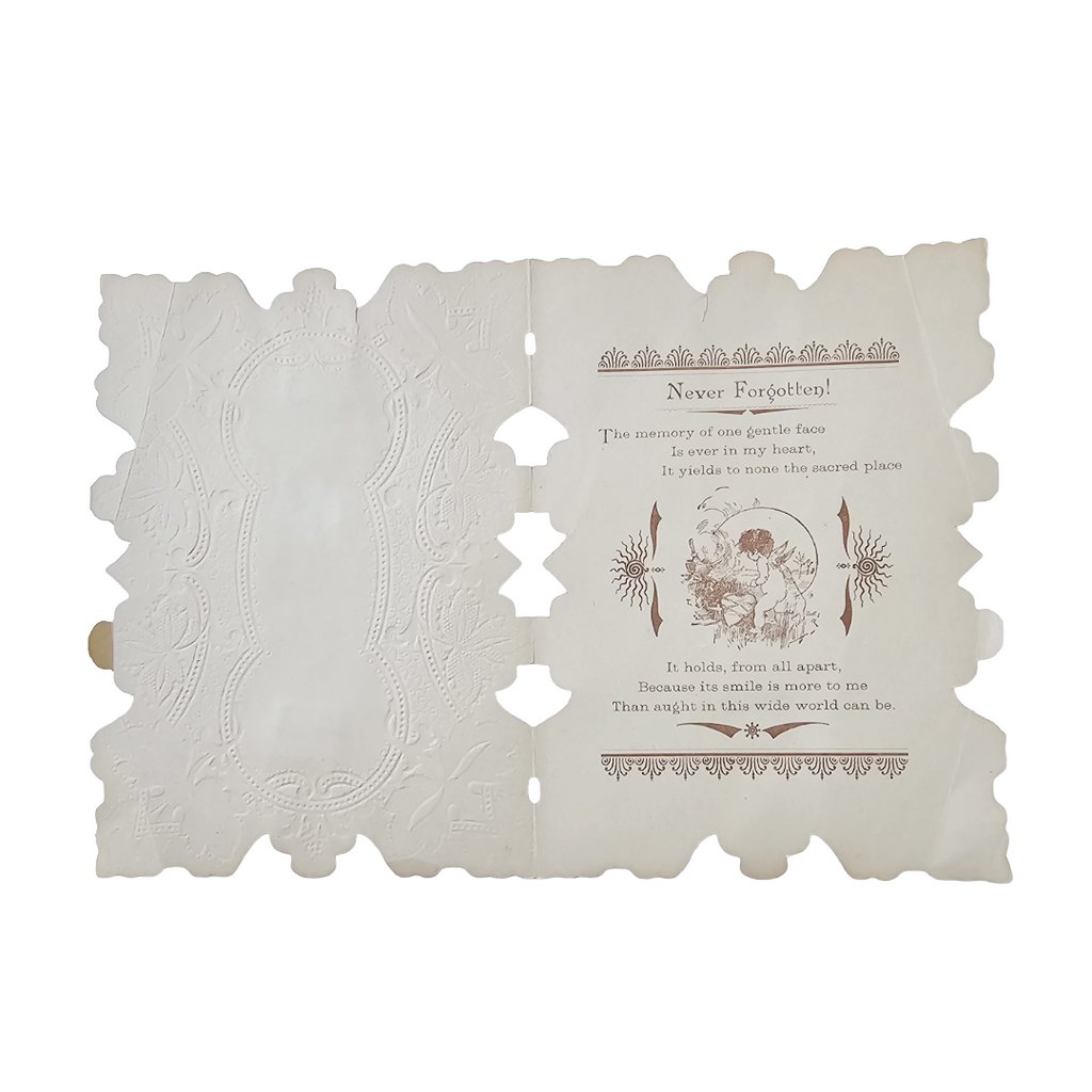 Antique German Die Cut Embossed Paper with Folding Doors of Children Valentine's Card