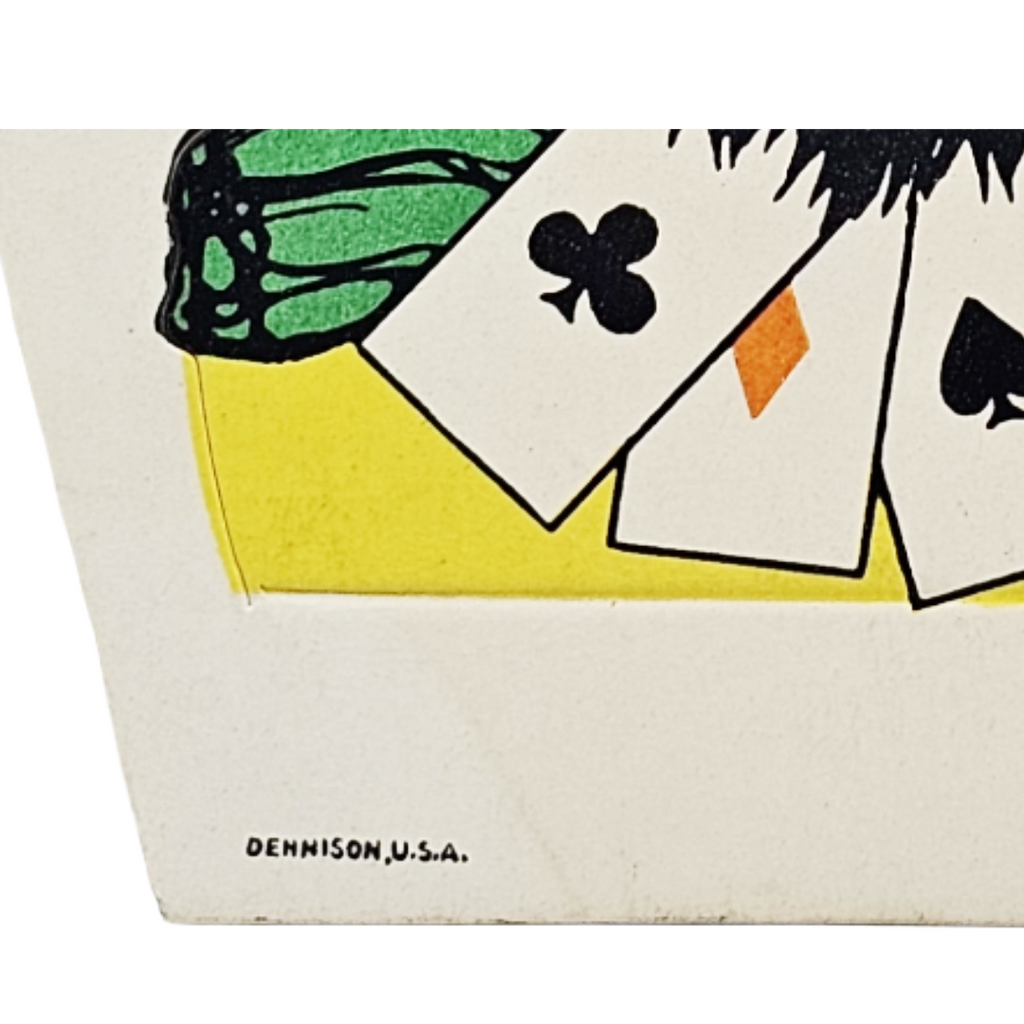Rare 1920s Art Deco Vintage Dennison Halloween Die Cut Place Card – Fortune Telling Owl