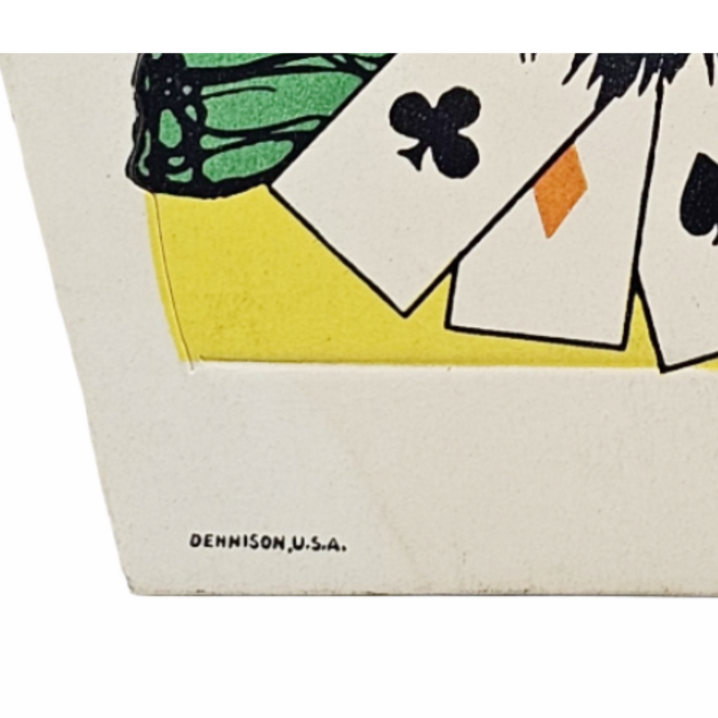 Rare 1920s Art Deco Vintage Dennison Halloween Die Cut Place Card – Fortune Telling Owl