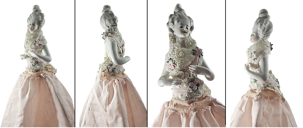 Karl Schneider German Porcelain Half Doll Marie Antoinette Figurine