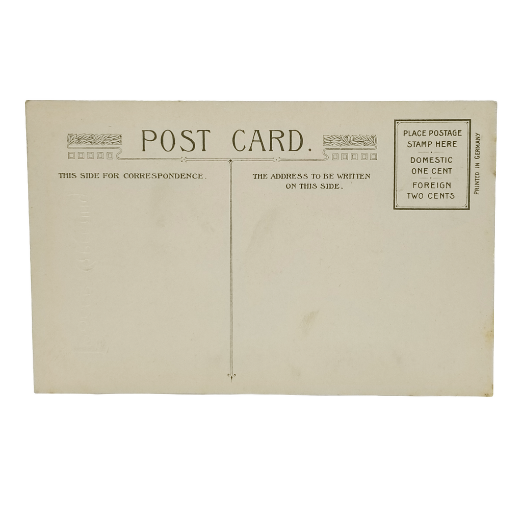 Easter Postcard Attached Mechanical Poem Booklet White Flower Front Winsch Publishing