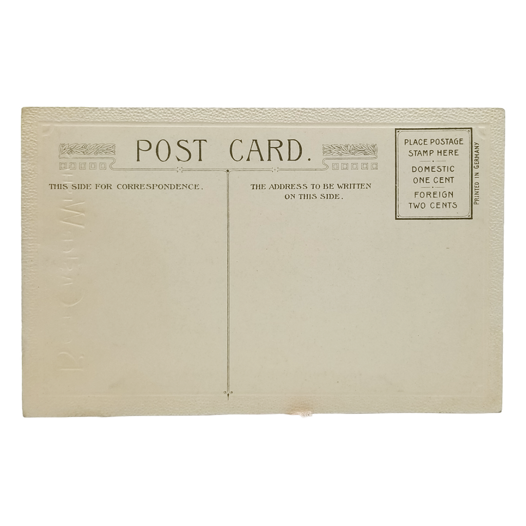Easter Postcard Attached Mechanical Poem Booklet Flowers & Landscape Winsch Publishing